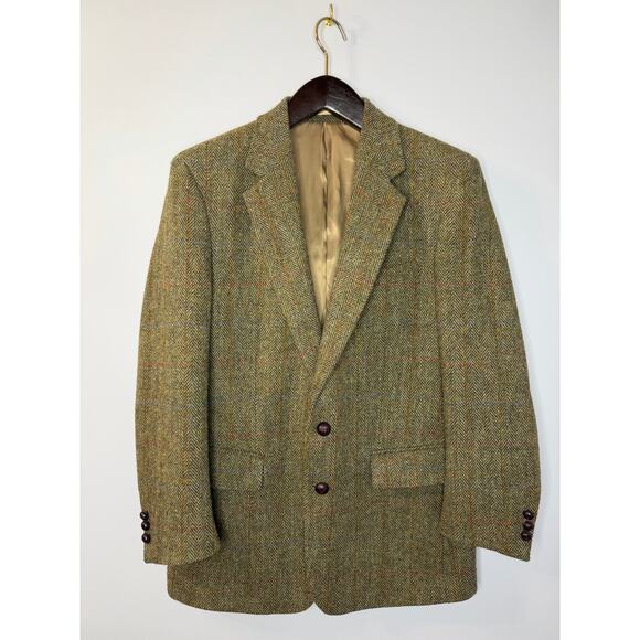 Harris Tweed Men's Brown Tweed Blazer Handwoven 100% Pure Wool Sz 48